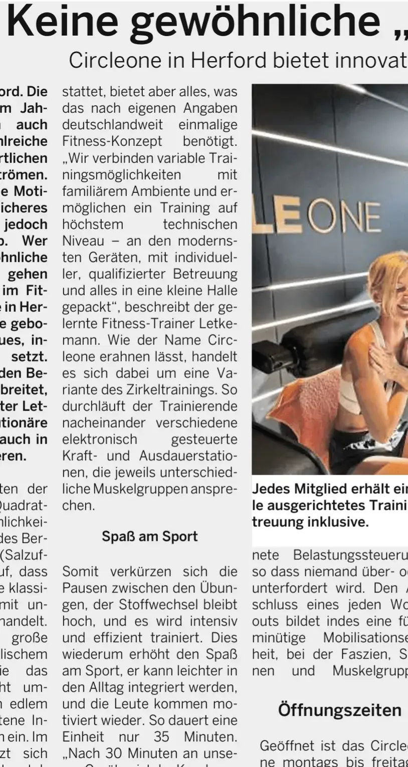 Zeitungsartikel: Keine gewöhnliche „Mucki-Bude“ (Lippe Aktuell)