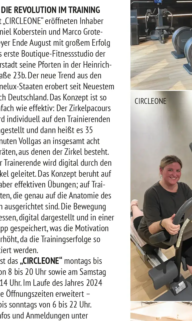 Zeitungsartikel: Die Revolution im Training (Stadtgeflüster Minden)